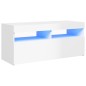 vidaXL Mobile Porta TV con Luci LED Bianco Lucido 90x35x40 cm vidaXL Mobile Porta TV con Luci LED Bianco Lucido 90x35x40 cm