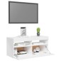 vidaXL Mobile Porta TV con Luci LED Bianco Lucido 90x35x40 cm vidaXL Mobile Porta TV con Luci LED Bianco Lucido 90x35x40 cm
