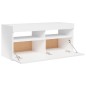 vidaXL Mobile Porta TV con Luci LED Bianco Lucido 90x35x40 cm vidaXL Mobile Porta TV con Luci LED Bianco Lucido 90x35x40 cm