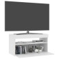 vidaXL Mobile Porta TV con Luci LED Bianco 75x35x40 cm vidaXL Mobile Porta TV con Luci LED Bianco 75x35x40 cm