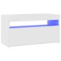 vidaXL Mobile Porta TV con Luci LED Bianco 75x35x40 cm vidaXL Mobile Porta TV con Luci LED Bianco 75x35x40 cm