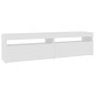 vidaXL Mobili Porta TV con Luci LED 2 pz Bianco 75x35x40 cm vidaXL Mobili Porta TV con Luci LED 2 pz Bianco 75x35x40 cm