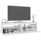 vidaXL Mobili Porta TV con Luci LED 2 pz Bianco 75x35x40 cm vidaXL Mobili Porta TV con Luci LED 2 pz Bianco 75x35x40 cm
