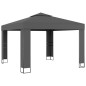 vidaXL Gazebo con Tetto Doppio 3x3 m Antracite