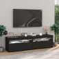 vidaXL Mobili Porta TV con Luci LED 2 pz Nero 75x35x40 cm