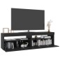 vidaXL Mobili Porta TV con Luci LED 2 pz Nero 75x35x40 cm
