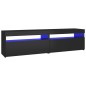 vidaXL Mobili Porta TV con Luci LED 2 pz Nero 75x35x40 cm