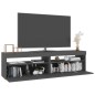 vidaXL Mobili Porta TV con Luci LED 2 pz Grigio 75x35x40 cm