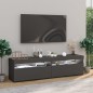 vidaXL Mobili Porta TV con Luci LED 2 pz Grigio 75x35x40 cm