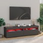 vidaXL Mobili Porta TV con Luci LED 2 pz Grigio 75x35x40 cm