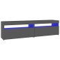 vidaXL Mobili Porta TV con Luci LED 2 pz Grigio 75x35x40 cm