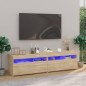 vidaXL Mobili Porta TV con Luci LED 2 pz Rovere Sonoma 75x35x40 cm vidaXL Mobili Porta TV con Luci LED 2 pz Rovere Sonoma 75x35x40 cm