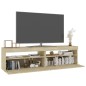 vidaXL Mobili Porta TV con Luci LED 2 pz Rovere Sonoma 75x35x40 cm vidaXL Mobili Porta TV con Luci LED 2 pz Rovere Sonoma 75x35x40 cm