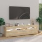 vidaXL Mobili Porta TV con Luci LED 2 pz Rovere Sonoma 75x35x40 cm vidaXL Mobili Porta TV con Luci LED 2 pz Rovere Sonoma 75x35x40 cm