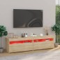 vidaXL Mobili Porta TV con Luci LED 2 pz Rovere Sonoma 75x35x40 cm vidaXL Mobili Porta TV con Luci LED 2 pz Rovere Sonoma 75x35x40 cm