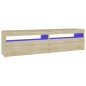 vidaXL Mobili Porta TV con Luci LED 2 pz Rovere Sonoma 75x35x40 cm vidaXL Mobili Porta TV con Luci LED 2 pz Rovere Sonoma 75x35x40 cm