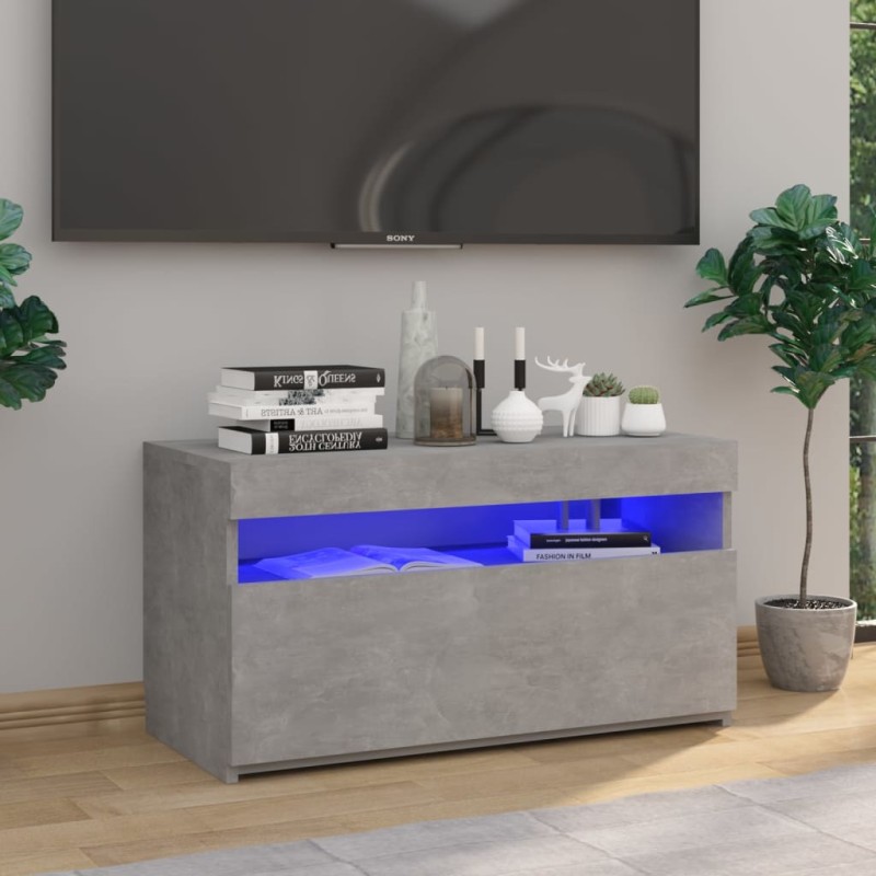 vidaXL Mobile Porta TV con Luci LED Grigio Cemento 75x35x40 cm vidaXL Mobile Porta TV con Luci LED Grigio Cemento 75x35x40 cm