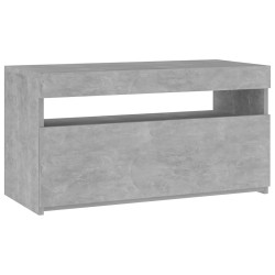 vidaXL Mobile Porta TV con Luci LED Grigio Cemento 75x35x40 cm