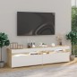 804402 vidaXL Armadietti TV 2 pz Luci LED Bianco e Sonoma 75x35x40 cm 804402 vidaXL Armadietti TV 2 pz Luci LED Bianco e Sonoma 75x35x40 cm