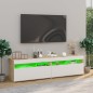 804402 vidaXL Armadietti TV 2 pz Luci LED Bianco e Sonoma 75x35x40 cm 804402 vidaXL Armadietti TV 2 pz Luci LED Bianco e Sonoma 75x35x40 cm