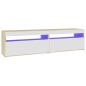 804402 vidaXL Armadietti TV 2 pz Luci LED Bianco e Sonoma 75x35x40 cm 804402 vidaXL Armadietti TV 2 pz Luci LED Bianco e Sonoma 75x35x40 cm