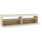 804402 vidaXL Armadietti TV 2 pz Luci LED Bianco e Sonoma 75x35x40 cm 804402 vidaXL Armadietti TV 2 pz Luci LED Bianco e Sonoma 75x35x40 cm