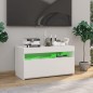 vidaXL Mobile Porta TV con Luci LED Bianco Lucido 75x35x40 cm vidaXL Mobile Porta TV con Luci LED Bianco Lucido 75x35x40 cm