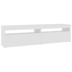 vidaXL Mobili Porta TV con Luci LED 2 pz Bianco Lucido 75x35x40 cm
