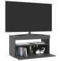 vidaXL Mobile Porta TV con Luci LED Grigio Lucido 75x35x40 cm vidaXL Mobile Porta TV con Luci LED Grigio Lucido 75x35x40 cm