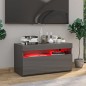 vidaXL Mobile Porta TV con Luci LED Grigio Lucido 75x35x40 cm vidaXL Mobile Porta TV con Luci LED Grigio Lucido 75x35x40 cm