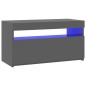 vidaXL Mobile Porta TV con Luci LED Grigio Lucido 75x35x40 cm vidaXL Mobile Porta TV con Luci LED Grigio Lucido 75x35x40 cm