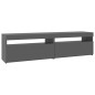 vidaXL Mobili Porta TV con Luci LED 2 pz Grigio Lucido 75x35x40 cm vidaXL Mobili Porta TV con Luci LED 2 pz Grigio Lucido 75x35x40 cm