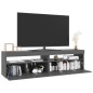 vidaXL Mobili Porta TV con Luci LED 2 pz Grigio Lucido 75x35x40 cm vidaXL Mobili Porta TV con Luci LED 2 pz Grigio Lucido 75x35x40 cm