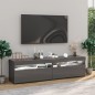 vidaXL Mobili Porta TV con Luci LED 2 pz Grigio Lucido 75x35x40 cm vidaXL Mobili Porta TV con Luci LED 2 pz Grigio Lucido 75x35x40 cm