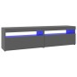 vidaXL Mobili Porta TV con Luci LED 2 pz Grigio Lucido 75x35x40 cm vidaXL Mobili Porta TV con Luci LED 2 pz Grigio Lucido 75x35x40 cm