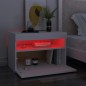 vidaXL Mobili Porta TV con Luci LED 2 pz Bianchi 60x35x40 cm