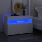 vidaXL Mobili Porta TV con Luci LED 2 pz Bianchi 60x35x40 cm