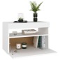 vidaXL Mobili Porta TV con Luci LED 2 pz Bianchi 60x35x40 cm