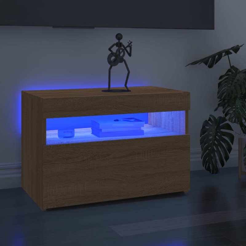 vidaXL Mobili Porta TV con LED 2 pz Rovere Sonoma 60x35x40 cm vidaXL Mobili Porta TV con LED 2 pz Rovere Sonoma 60x35x40 cm