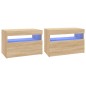 vidaXL Mobili Porta TV con LED 2 pz Rovere Sonoma 60x35x40 cm vidaXL Mobili Porta TV con LED 2 pz Rovere Sonoma 60x35x40 cm