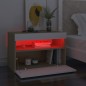 vidaXL Mobili Porta TV con LED 2 pz Bianco e Rovere Sonoma 60x35x40 cm