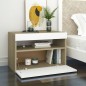 vidaXL Mobili Porta TV con LED 2 pz Bianco e Rovere Sonoma 60x35x40 cm