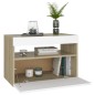 vidaXL Mobili Porta TV con LED 2 pz Bianco e Rovere Sonoma 60x35x40 cm