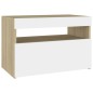 vidaXL Mobili Porta TV con LED 2 pz Bianco e Rovere Sonoma 60x35x40 cm