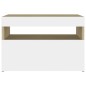 vidaXL Mobili Porta TV con LED 2 pz Bianco e Rovere Sonoma 60x35x40 cm