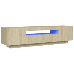 vidaXL Mobile Porta TV con Luci LED Rovere Sonoma 160x35x40 cm