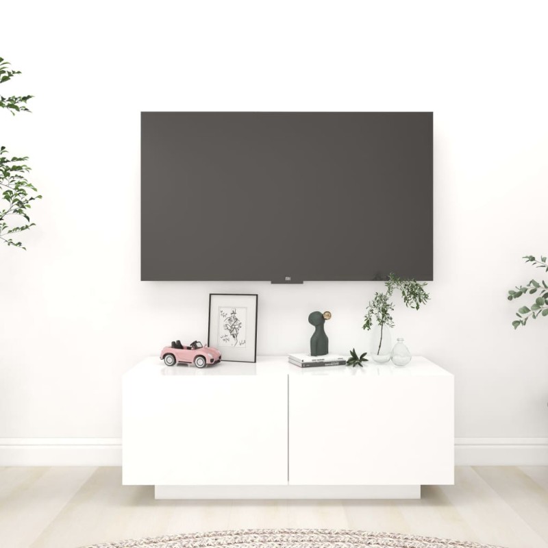 vidaXL Mobile Porta TV Bianco 100x35x40 cm in Legno Multistrato vidaXL Mobile Porta TV Bianco 100x35x40 cm in Legno Multistrato