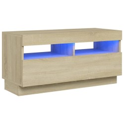 vidaXL Mobile Porta TV con Luci LED Rovere Sonoma 80x35x40 cm