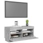 vidaXL Mobile Porta TV con Luci LED Grigio Cemento 80x35x40 cm vidaXL Mobile Porta TV con Luci LED Grigio Cemento 80x35x40 cm
