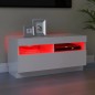 vidaXL Mobile Porta TV con Luci LED Bianco Lucido 80x35x40 cm